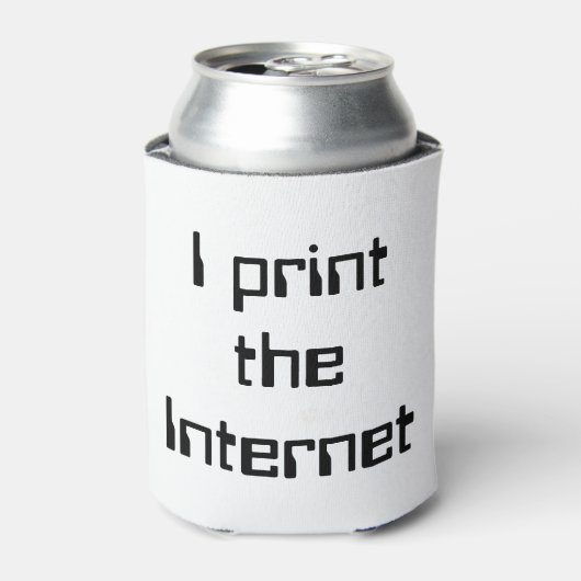 Ik druk het internet af blikjeskoeler (Blikje Voorkant)