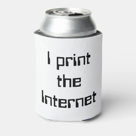 Ik druk het internet af blikjeskoeler (Blikje Achterkant)