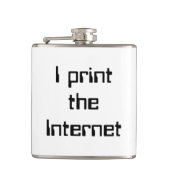 Ik druk het internet af heupfles (Voorkant)