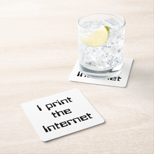 Ik druk het internet af kartonnen onderzetters (Insitu)