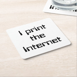 Ik druk het internet af kartonnen onderzetters