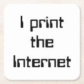 Ik druk het internet af kartonnen onderzetters (Voorkant)