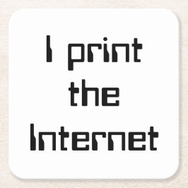 Ik druk het internet af kartonnen onderzetters