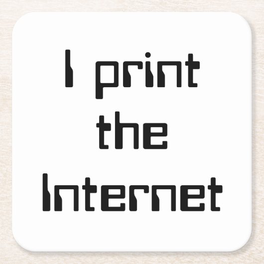 Ik druk het internet af kartonnen onderzetters (Voorkant)