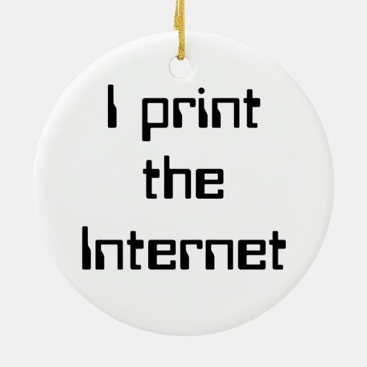 Ik druk het internet af keramisch ornament (Achterkant)