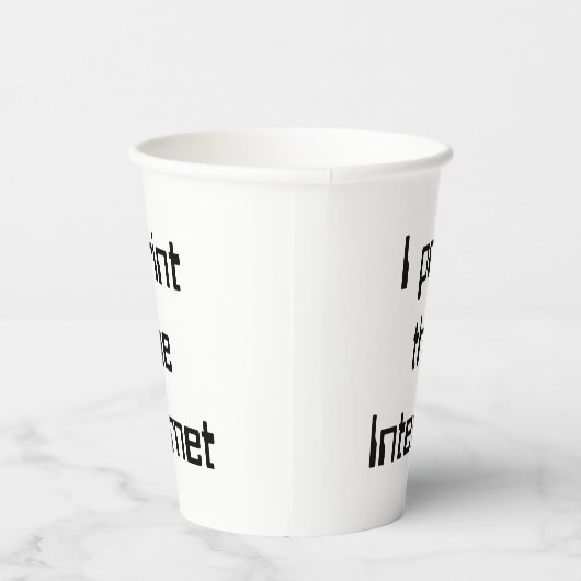 Ik druk het internet af papieren bekers (Rechts)
