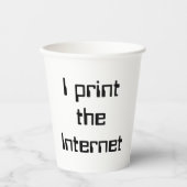 Ik druk het internet af papieren bekers (Voorkant)