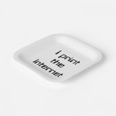 Ik druk het internet af papieren bordje (Gebogen)