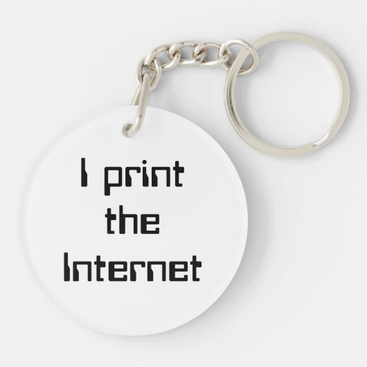 Ik druk het internet af sleutelhanger (Achterkant)