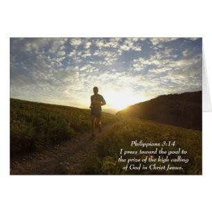 Ik druk op de Goal Philippians 3:14-kaart