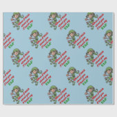 Ik druk op mijn Elf Kerstmis Humor Wrapping Paper Cadeaupapier (Vlak)