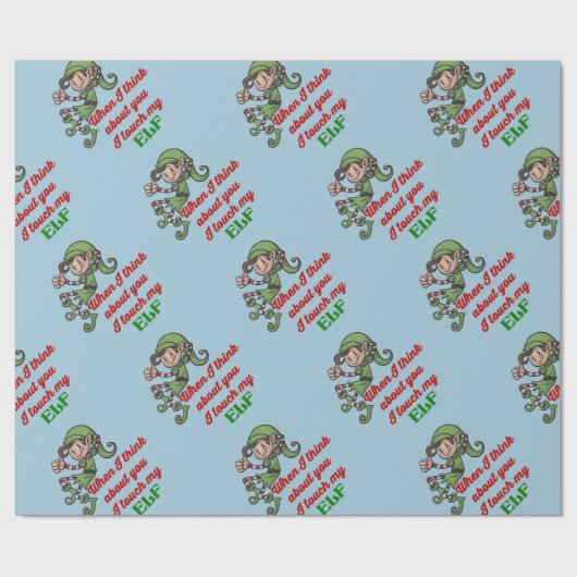 Ik druk op mijn Elf Kerstmis Humor Wrapping Paper Cadeaupapier (Vlak)
