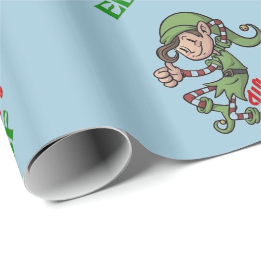 Ik druk op mijn Elf Kerstmis Humor Wrapping Paper Cadeaupapier (Rol Hoek)