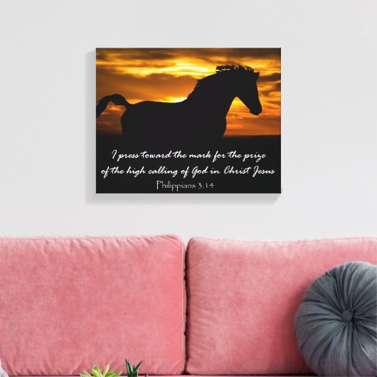 Ik druk op Toward the Mark Bible Verse Canvas Afdruk (Insitu (Woonkamer))