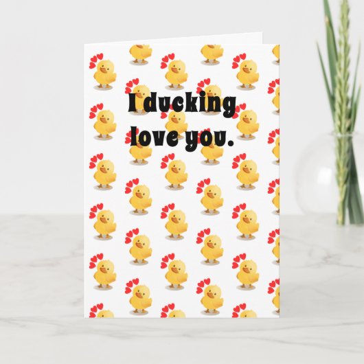 Ik Ducking Hou Van Jou Valentijnsdag Kaart (Voorkant)