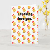 Ik Ducking Hou Van Jou Valentijnsdag Kaart (Gele Bloem)