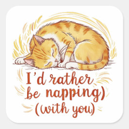 Ik duik liever met jou - Golden Cat Vierkante Sticker