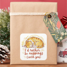 Ik duik liever met jou - Golden Cat Vierkante Sticker