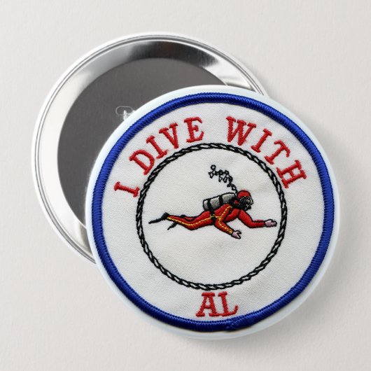 Ik duik met AL-Button Ronde Button 4,0 Cm (Voorkant /achterkant)