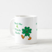 Ik duik terug met een loopklap. koffiemok (Voorkant links)