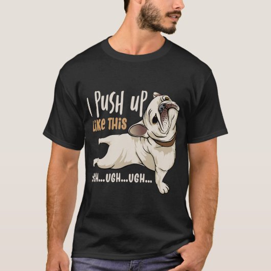 Ik duw op als deze koele hond-memen t-shirt (Voorkant)
