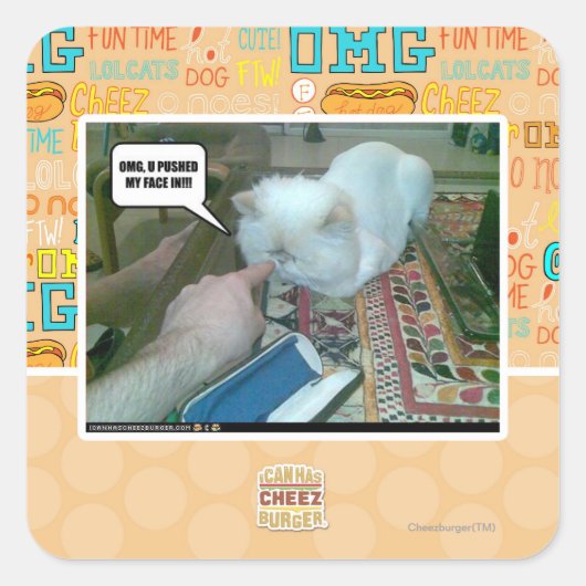 Ik duwde mijn gezicht erin! vierkante sticker (Voorkant)