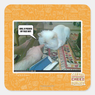 Ik duwde mijn gezicht erin! vierkante sticker