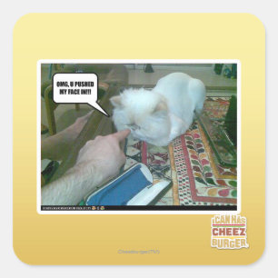 Ik duwde mijn gezicht erin! vierkante sticker