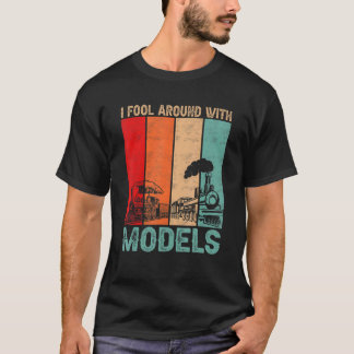Ik dwaal rond met modellen Retro Train Trainspott T-shirt