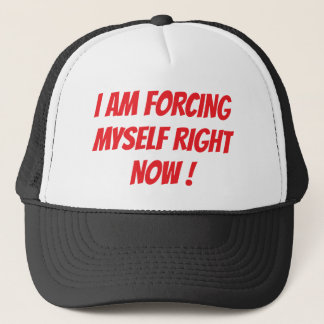 "IK DWING MEZELF OP DIT MOMENT" TRUCKER HAT PET
