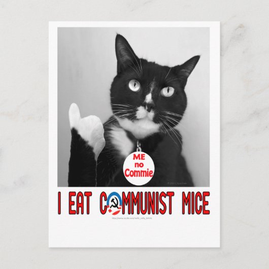 IK EAT COMMUNIST MICE BRIEFKAART (Voorkant)