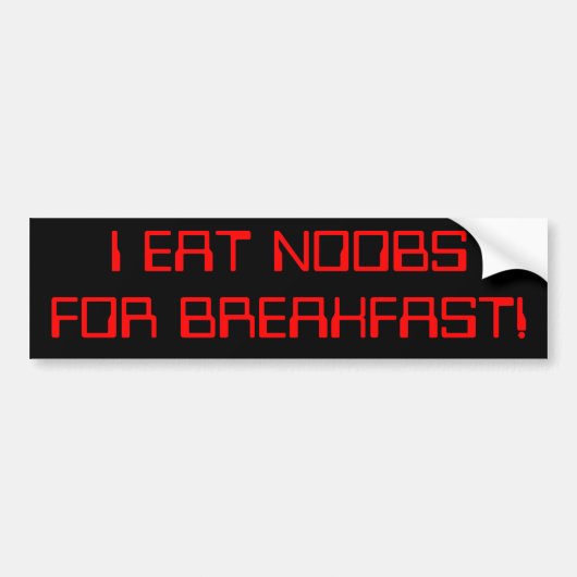 IK EAT N00BS' BUMPERS! BUMPERSTICKER (Voorkant)