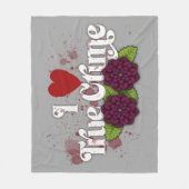 Ik ❤️ Echte Misdaad!–Zwarte Dahlia Bloem Ontwerp Fleece Deken (Voorkant)