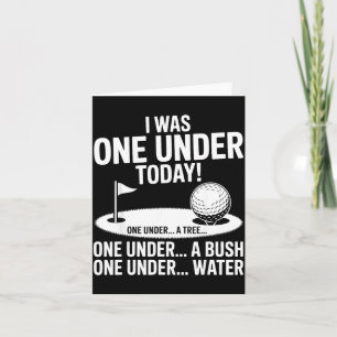 Ik één onder vandaag golfen golfspeler grappige go kaart