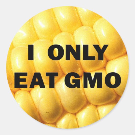 "Ik eet alleen GMO Sticker" Ronde Sticker (Voorkant)