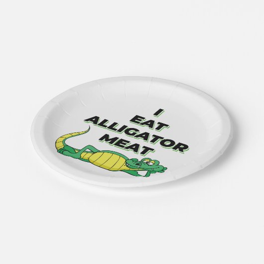 IK EET ALLIGATORVLEES PAPIEREN BORDJE (Gekanteld)