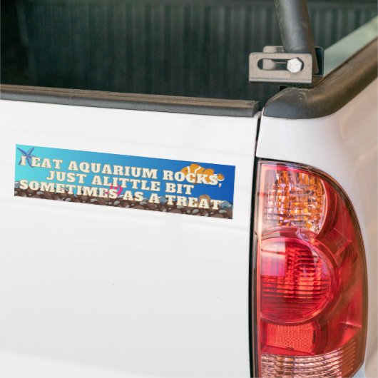 Ik eet aquariumrotsen, bumpersticker (Op Truck)