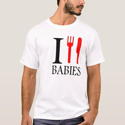 Ik eet baby's t-shirt (Voorkant)