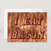 Ik eet Bacon-tekst met achtergrond Briefkaart (Voorkant / Achterkant)