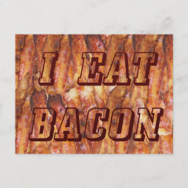 Ik eet Bacon-tekst met achtergrond Briefkaart