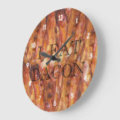 Ik eet Bacon-tekst met achtergrond Grote Klok (Hoek)