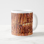 Ik eet Bacon-tekst met achtergrond Grote Koffiekop (Voorkant rechts)