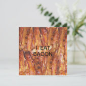 Ik eet Bacon-tekst met achtergrond Kaart (Staand voorkant)