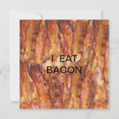 Ik eet Bacon-tekst met achtergrond Kaart (Voorkant)