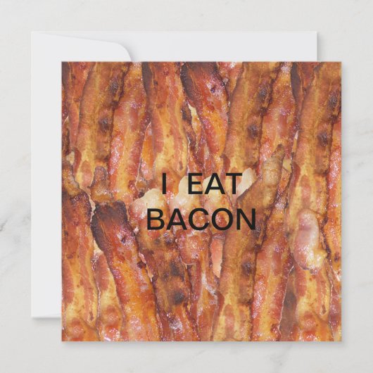 Ik eet Bacon-tekst met achtergrond Kaart (Voorkant)