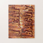 Ik eet Bacon-tekst met achtergrond Legpuzzel (Verticaal)