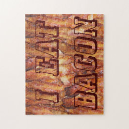 Ik eet Bacon-tekst met achtergrond Legpuzzel