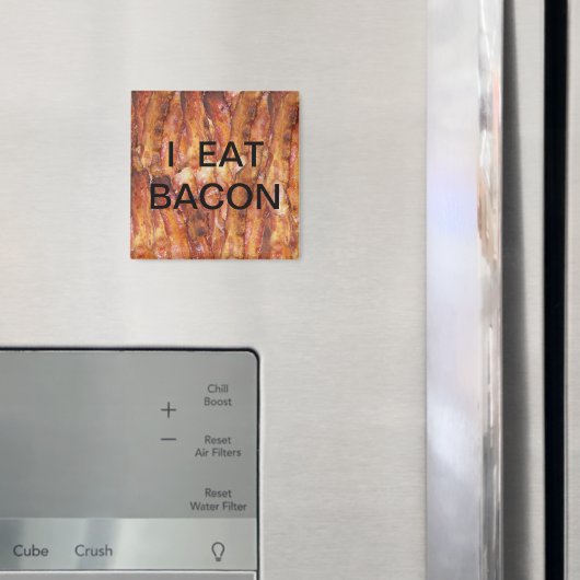 Ik eet Bacon-tekst met achtergrond Magneet (Insitu (Koelkast))