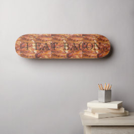 Ik eet Bacon-tekst met achtergrond Persoonlijk Skateboard