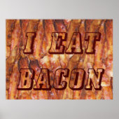 Ik eet Bacon-tekst met achtergrond Poster (Voorkant)